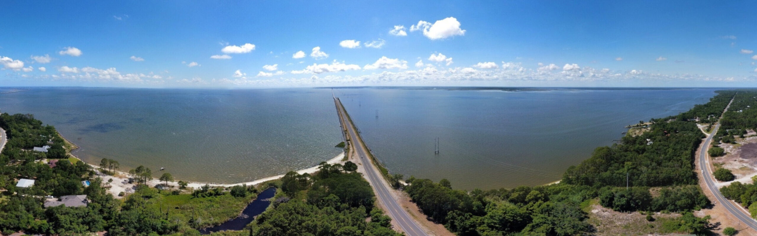 Apalachicola Bay St George Island Bridge drone