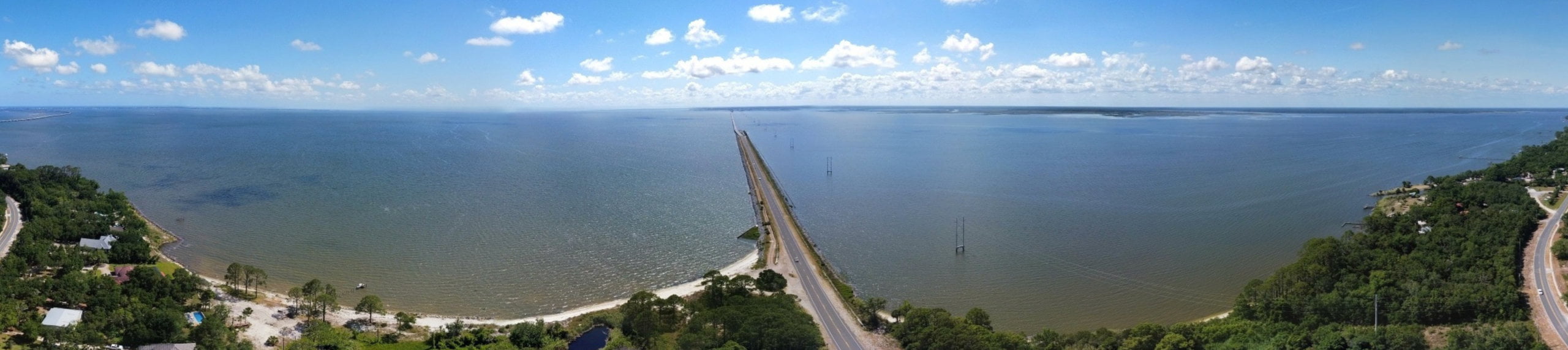 Drone shot of Apalachicola Bay