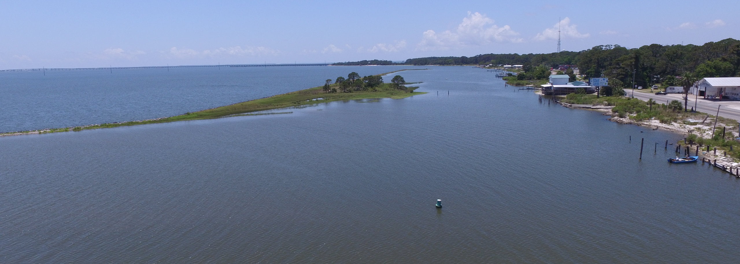 Apalachicola Bay St George Island Bridge drone