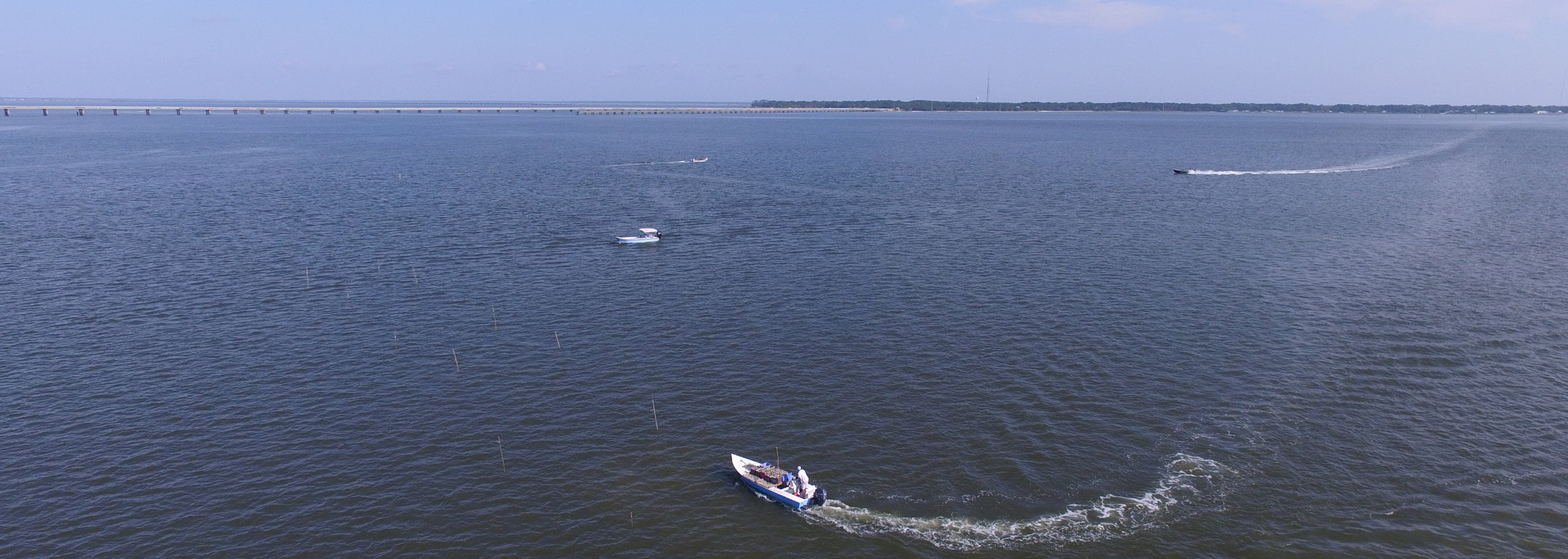 Apalachicola Bay St George Island Bridge drone