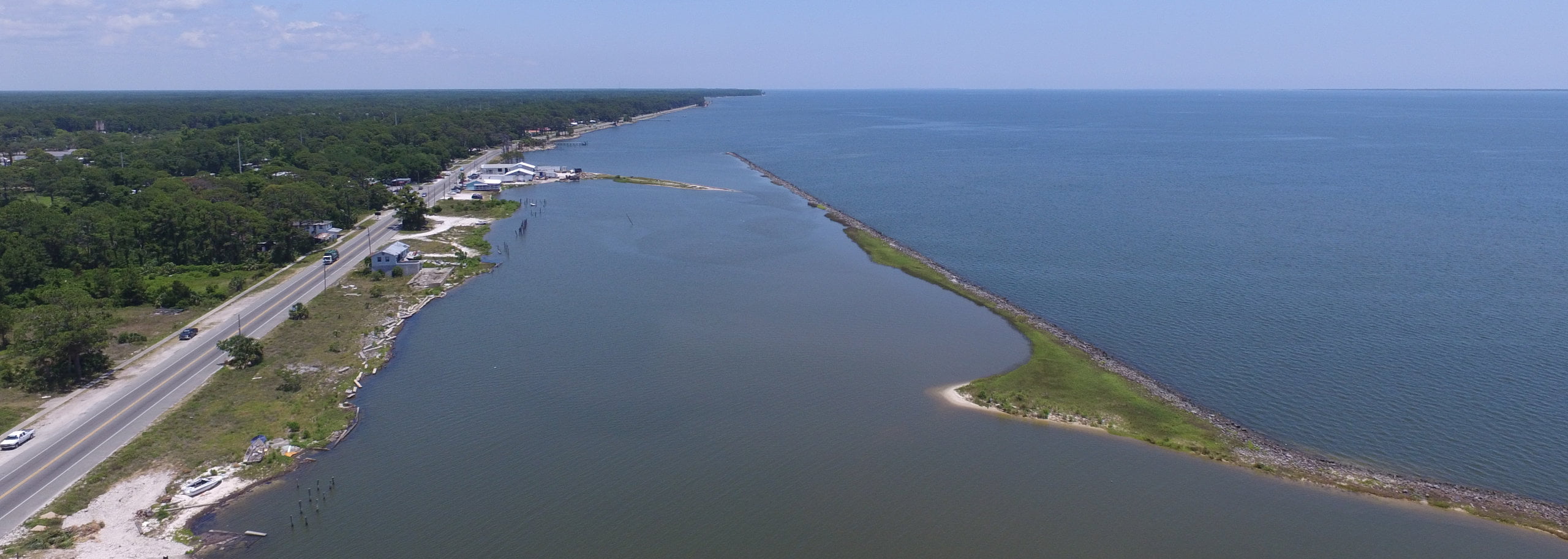 Apalachicola Bay St George Island Bridge drone